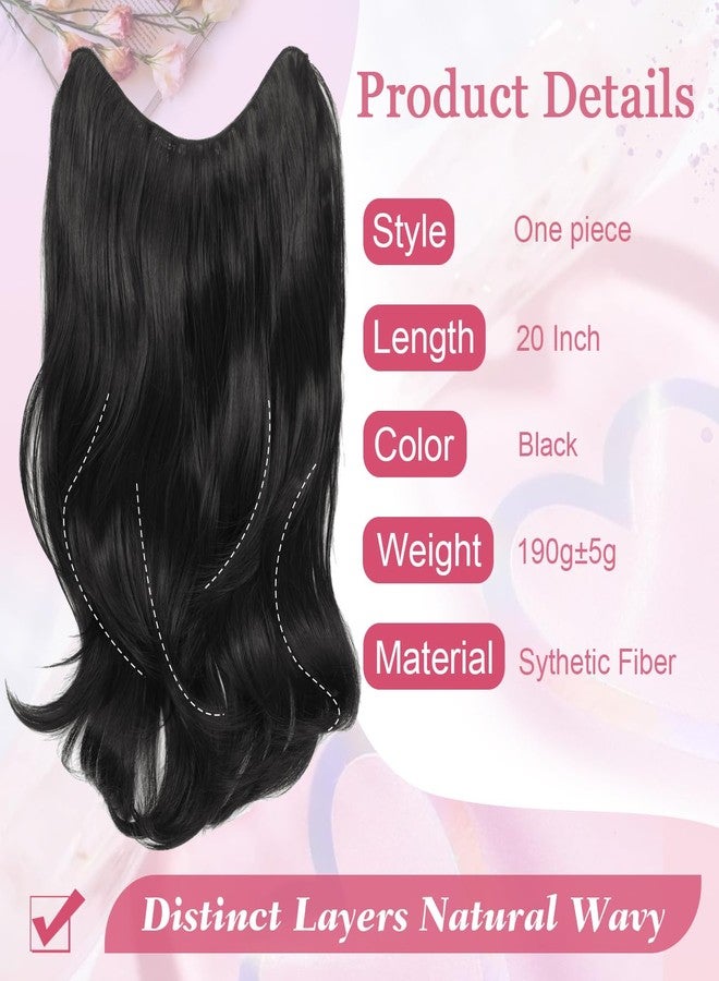 Gulagula Hair Extensions 1PCS U-shape Clip in Hair Extensions 20inch Black hair extensions Clip in Synthetic Fiber Hairpieces for women - Image 2